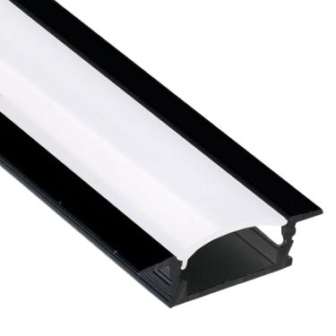 Imagem de Perfil Alumínio Embutir Preto Texturizado 26x7mm C/3 Metros Ref.PF2050/3 - Itamonte Itamonte