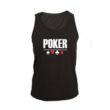 Imagem de Regata Masculina Algodão Poker Estampada Verão Moderna