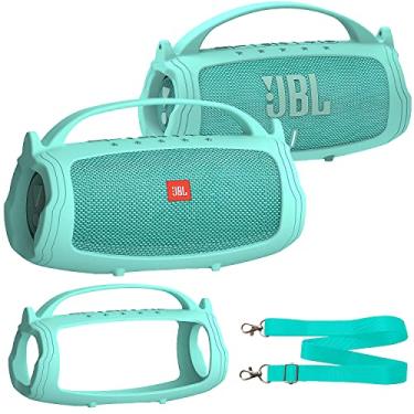 Imagem de XEGIMOR Capa de silicone compatível com alto-falante Bluetooth portátil JBL Charge 4/5, capa macia para alto-falante JBL Charge 4/5 Bluetooth (capa azul-petróleo, não é compatível com a versão Wi-Fi)