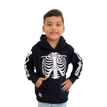 Imagem de Blusa Infantil Moletom Menino Canguru Touca Bolso Gangster-Masculino
