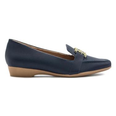 Imagem de Loafer Usaflex Feminino Couro Enfeite Casual New Blue Mm1603002 34