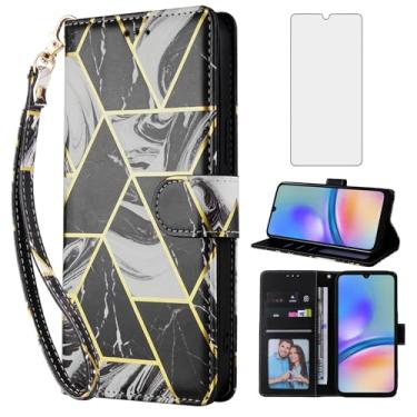 Imagem de Asuwish Capa carteira compatível com Samsung Galaxy A55 5G e protetor de tela de vidro temperado de couro flip suporte suporte acessórios de celular capa de telefone para A 55 55A A555G mulheres