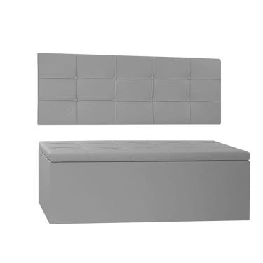 Imagem de Kit Painel e Calçadeira Baú Solteiro 0,90m Roma Corano - Pallazio