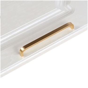 Imagem de Armário de porta de cozinha alça reta puxar botões de porta de ferragem e alças de alumínio de melhoria da casa, ouro 160mm