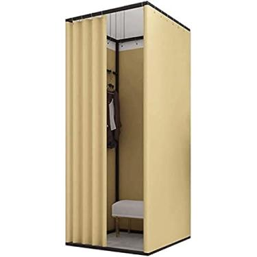 Imagem de Provador móvel de loja de roupas Provador quadrado de loja de roupas, vestiário móvel com cortina de sombreamento, vestiário temporário, vestiário com proteção de privacidade Divisória de te