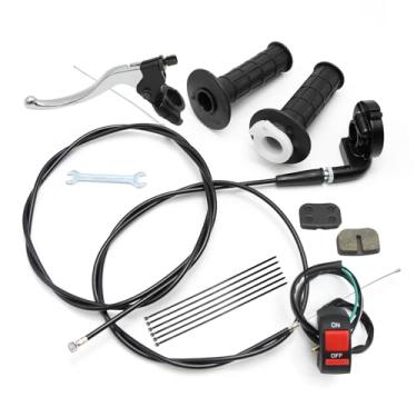 Imagem de Aynaxcol Kit de montagem do acelerador com alavanca de embreagem de freio para mini bicicleta 22 mm7/20.3 cm substituição de guidão para Coleman CT100U CC100X substituição para Baja Doodlebug DB30