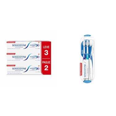 Imagem de Kit Sensodyne Escova Dental Gentle para Dentes e Gengivas Sensíveis + Sensodyne Creme Dental Rápido Alívio e Proteção Duradoura para Dentes e Gengivais Sensíveis