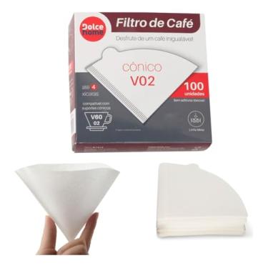 Imagem de Filtro de Café Papel Coador Branco V60 Tamanho 02 100 Unidades Linha Premium Dolce Home