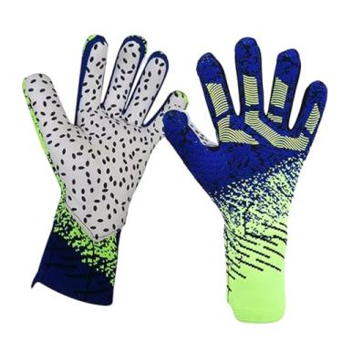 Imagem de Tachiuwa Luvas de goleiro para adultos Luvas de goleiro esportivas respiráveis com punhos fortes Luvas de futebol, azul e verde
