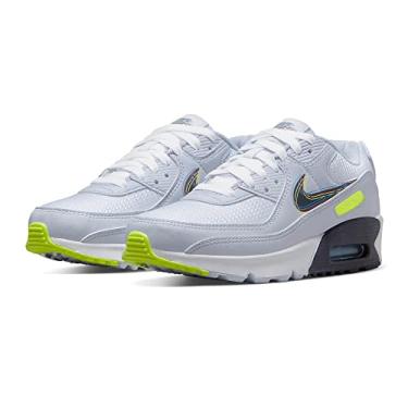Imagem de Nike Big Kids Air Max 90 Running Shoe, White/Blackened Blue/Volt, 5 Big Kid