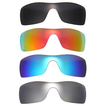 Imagem de NicelyFit Lentes de reposição polarizadas para óculos de sol Oakley Batwolf Armação de vidro (pacote com 4 - preto, vermelho, azul, titânio), 4 cores, Batwolf