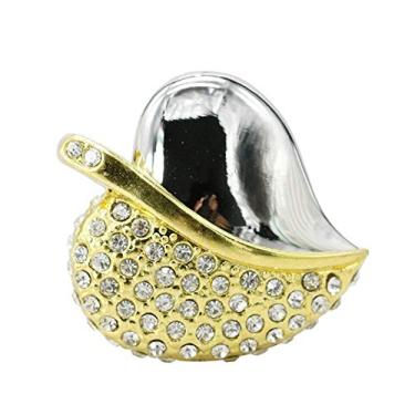 Imagem de Pen Drive USB em formato de coração de cristal dourado de 32 GB PenDrive USB Flash Drive Flash Drive Flash Drive USB Stick 2.0 USB Drive USB Flash Card U Disk