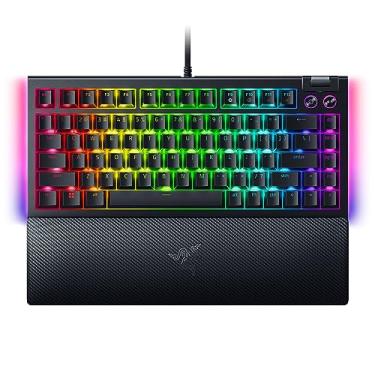 Imagem de Razer Teclado mecânico para jogos BlackWidow V4 75%: Design Hot-swappable - Compacto e Durável - Interruptores Táteis Laranja - Chroma RGB - Rolo MF e Teclas de Mídia - Descanso de pulso confortável - Preto