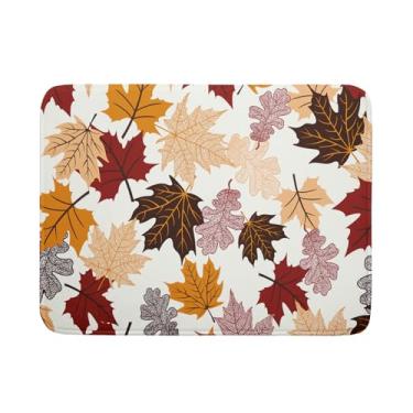 Imagem de Giwawa Tapete de secagem de louças de folha de bordo grande, 45,7 x 61 cm, outono, folhas coloridas, tapete escorredor de pratos, decoração de ação de graças, secagem rápida, reversível, absorvente