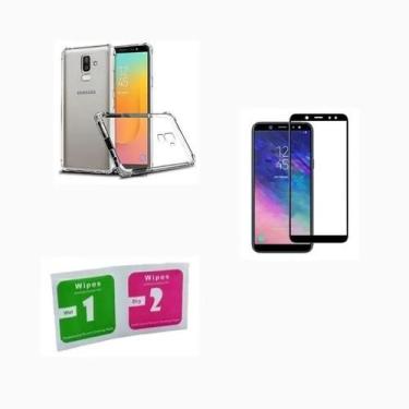 Imagem de Kit Galaxy J8 Película De Vidro 3D + Capa Anti Impactos Transparente S