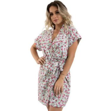 Imagem de Robe Diluxo Liganete Estampado Verde, GG, Verde, Mulher