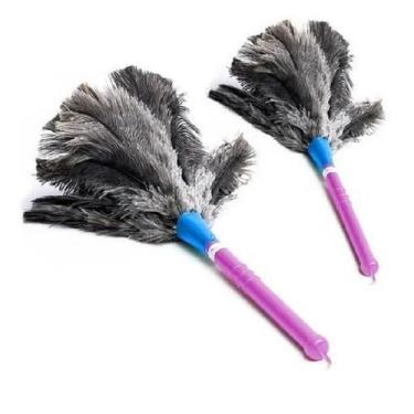 Imagem de 2 Espanadores De Pó 45cm Com Pluma De Avestruz Limpa Poeira - DUSTER