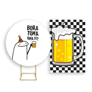 Imagem de Painel De Festa Redondo 1,50x1,50 + Painel Vertical 1,50x2,20 - Flork 