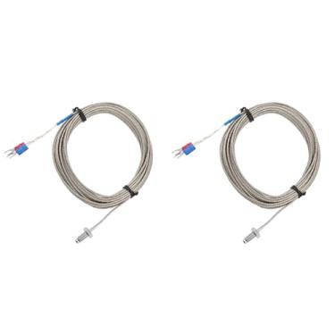 Imagem de Cabo Termopar Tipo K de 2 Unidades Com Rosca de Parafuso M6 BSW, Comprimento de 1-5M para Sonda de Medição de Temperatura