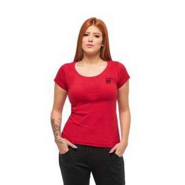 Imagem de CAMISETA BABYLOOK FEMININA GOLA ABERTA WOOKS wC7, Vermelho, GG