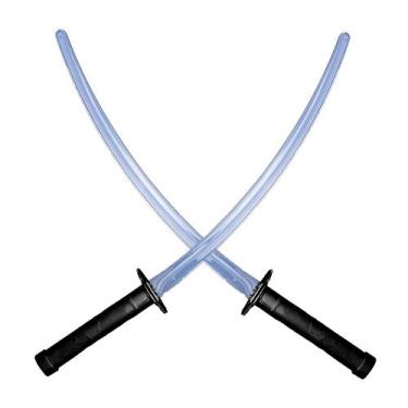 Imagem de 2 Super Espadas Ninja Infantil Preta 58cm Katana Brinquedo - Toy Maste