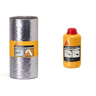 Imagem de Kit de vedação Sika Multiseal, Fita Multiuso Autoadrente,Preto, Rolo 30cmx10m + Sika MultiSeal Primer, Primer para fitas autoaderentes, Presto, 1L