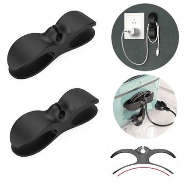 Imagem de 2 Enrolador Suporte Organizador Cabos Fios Silicone Adesivo - Y888, Pr