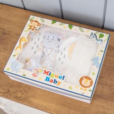 Imagem de Combo Cobertor e Naninha Chá de Bebe Menino - Zan Baby, Zebra