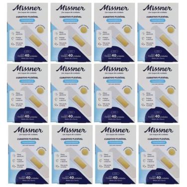 Imagem de Kit 12 Curativo Flexível Transparente 40Un - Missner