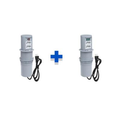 Imagem de Kit Torres Tomada Totem Slim Manual 2Tom 20A 2 e 3 USB 5.2A - CONNECT 