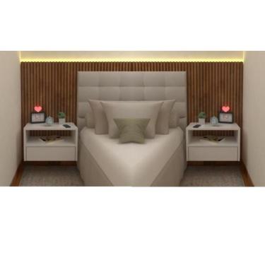 Imagem de PAR MESA CABECEIRA MDF 40cm COM GAVETA - FJ DECOR