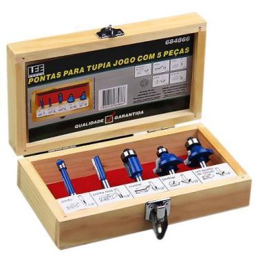 Imagem de Jogo de Fresas para Tupia com 5 Peças Azul 684866 Lee Tools