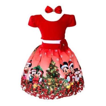 Imagem de Vestido Infantil Vermelho Natal Ratinha Mouse Noel Luxinho - Pequenos 