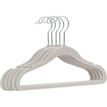 Imagem de Kit Com 5 Cabides Aveludado Branco Buba, 10641