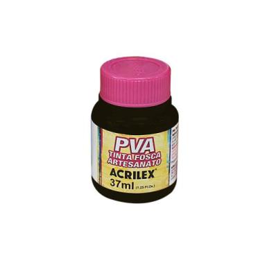 Imagem de Tinta Pva Fosca Acrilex 37ml para Artesanato Cores Diversas, Preto