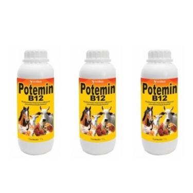 Imagem de Kit 03 Potemin B12 Suplemento Vitamínico E Mineral  1 Litro Vetbras