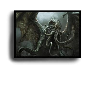Imagem de Quadro Cthulhu, personagem de HP Lovecraft com Moldura E Acetato Taman