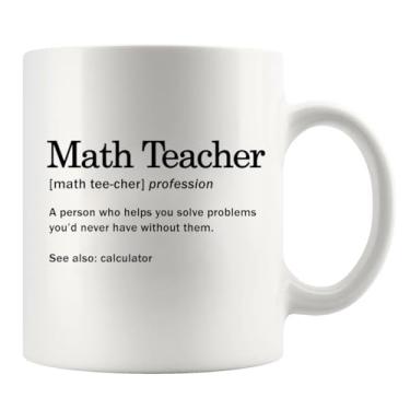 Imagem de Caneca de definição de professor de matemática presentes de agradecimento de estudantes presente de fim de ano para professores copo de cerâmica 325 ml branco