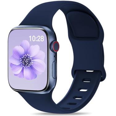 Imagem de Pulseira esportiva compatível com Apple Watch séries 9, SE 8, 7, 6, 5, 4, 3, 2 e 1 de 40 mm, 44 mm, 41 mm, 38 mm, 45 mm, 42 mm, 49 mm, Ultra/Ultra 2, azul marinho