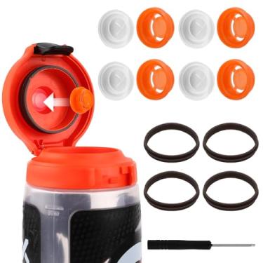 Imagem de 4 válvulas de borracha dispensadoras compatíveis com garrafa de água Gatorade, tampa de substituição de válvula de silicone para Gatorade GX 850 g e inserções de plástico, vedações e chave de fenda