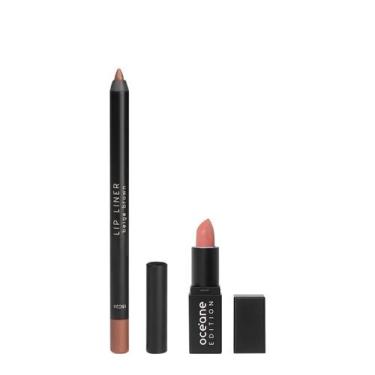Imagem de Kit Océane Edition Batom Nude Pink  Lápis Labial Beige Brown