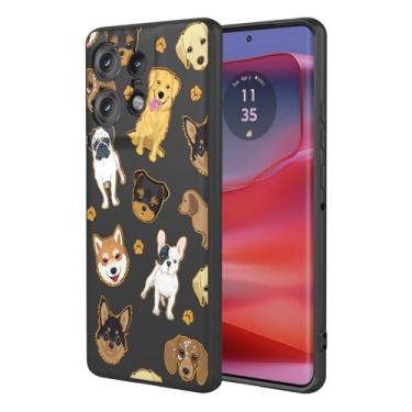 Imagem de HTXWXJC Capa de celular para Moto Edge 50 Pro, capa para Motorola Edge 50 Pro, à prova de choque, flexível, amortecedora, capa macia de TPU com estampa de cachorro para Motorola Edge 50 Pro, cachorro
