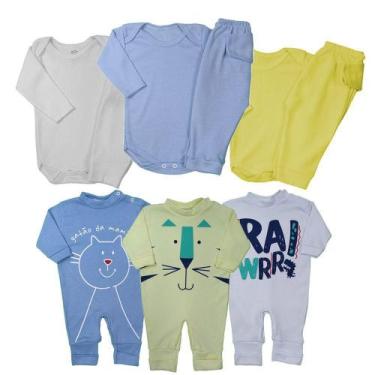 Imagem de Kit Bebê 9 Peças Body Manga Longa E Mijão E Macacão Suedine - Koala Ba