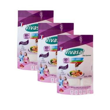 Imagem de Kit 03 Unidades Vivasal Diet Gourmet 80% Menos Sódio - Refil 450g