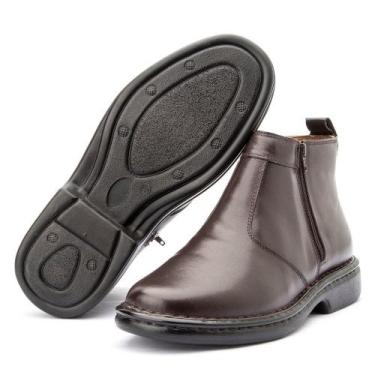Imagem de Bota Masculina Confort Gel em Couro com Ziper IGO FRANCA, Cafe, 40