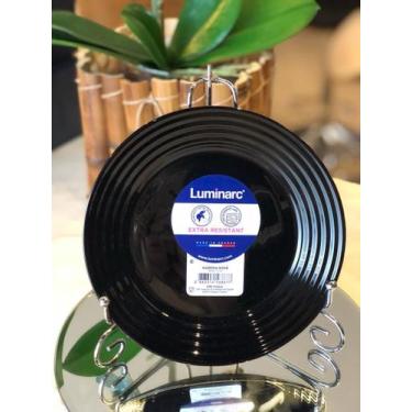 Imagem de PRATO P/SOBREMESA DE VIDRO OPALINO HARENA BLACK 19cm - LYOR