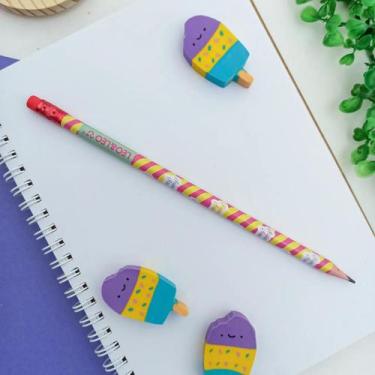 Imagem de Lápis preto HB com borracha Picolé Estampas Diversas (1 unidade) - LEO