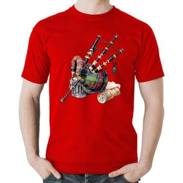 Imagem de Camiseta Algodão Gaita de Foles - Foca na Moda, Vermelho, M