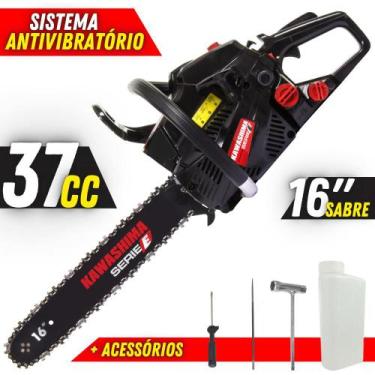 Imagem de Motosserra À Gasolina Kawashima KCS400E 37,2cc 2T Robusto Com Sabre de