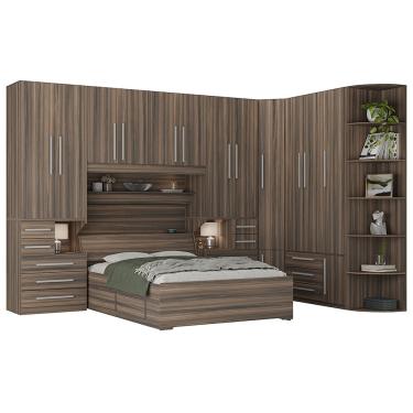 Imagem de Guarda-Roupa de Canto Completo e com Cama Baú 1222 San Remo